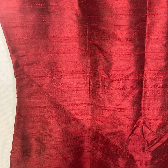Donna Morgan Women's  Size 4 Raw Silk Red Sheath Dress - Picture 7 of 10